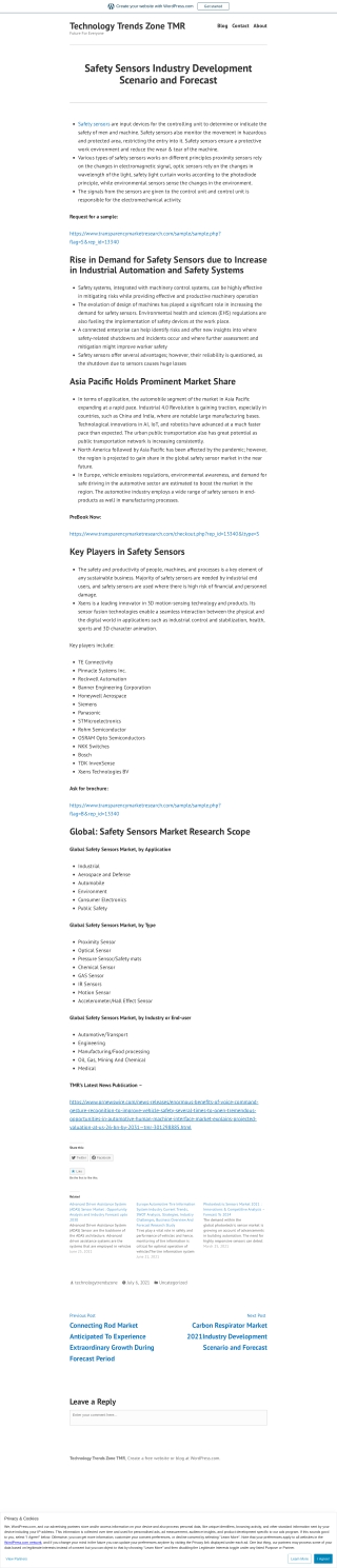 Safety Sensors Market Share, Insights by 2031