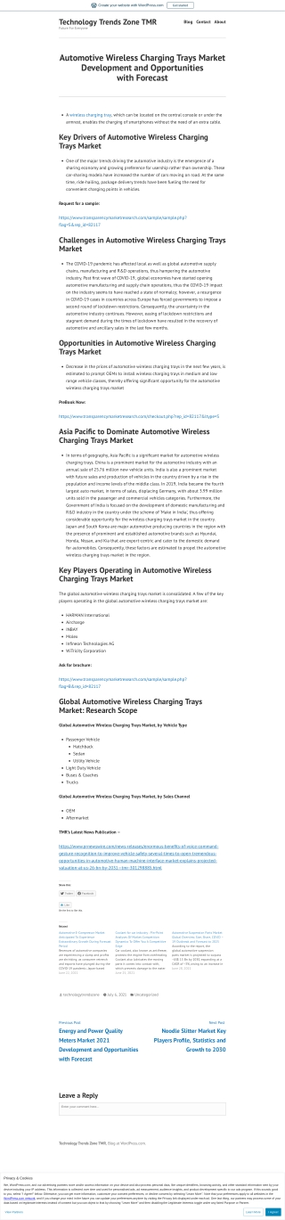 Automotive Wireless Charging Trays Market Insights by 2030