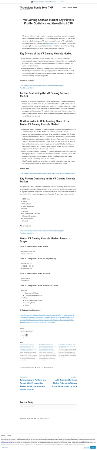 VR Gaming Console Market Trends & Forecast by 2031