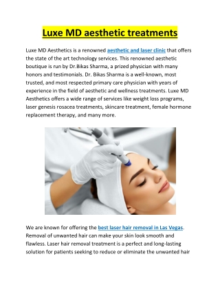 Luxe MD aesthetic treatments