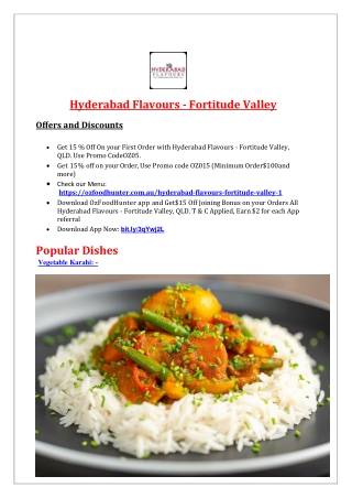 15% Off - Hyderabad Flavours - Fortitude Valley, QLD