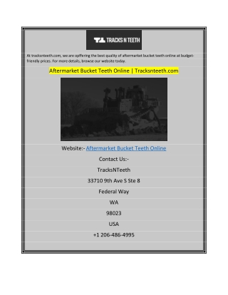 Aftermarket Bucket Teeth Online Tracksnteeth.com