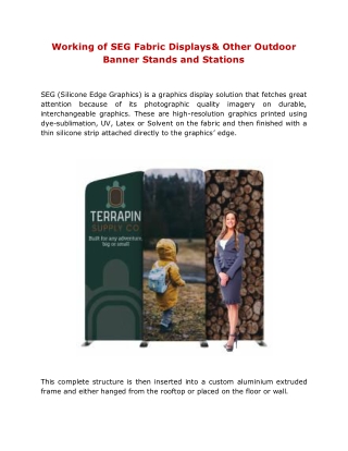 Working of SEG Fabric Displays& Other Outdoor Banner Stands and Stations