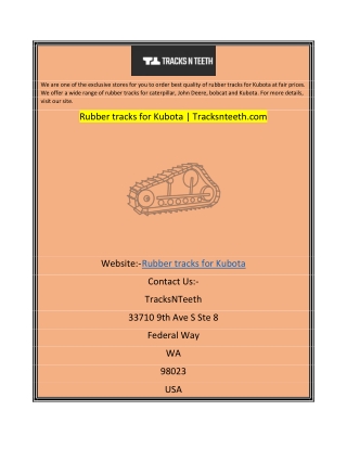 Rubber tracks for Kubota Tracksnteeth.com