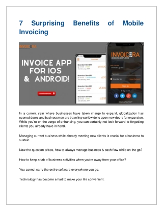7 Surprising Benefits of Mobile Invoicing