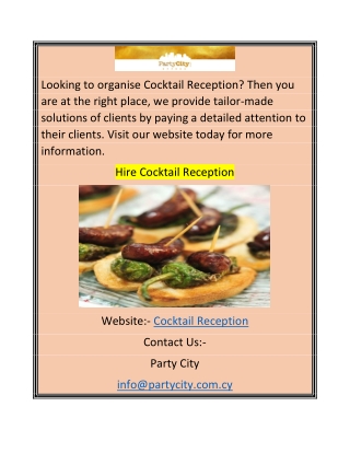 Hire Cocktail Reception