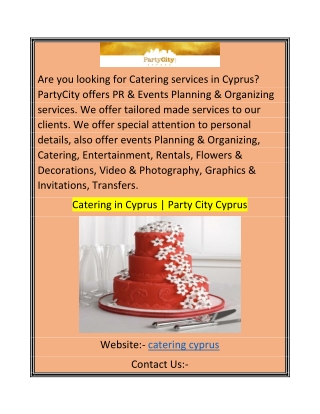 Catering in Cyprus  Party City Cyprus