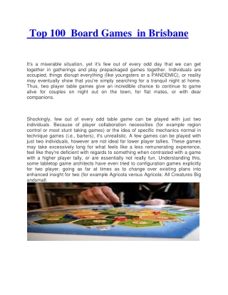 Top 100 Board Games in brisbane-converted