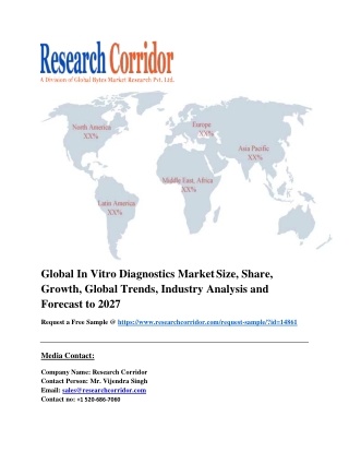 Global In Vitro Diagnostics Market Size, Share, Growth, Global Trends, 2027