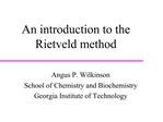 An introduction to the Rietveld method