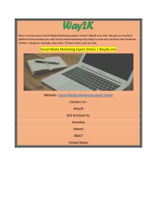 Social Media Marketing Expert OnlineWay2k.com