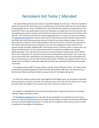 Nemokami Ket Testai | Manoket