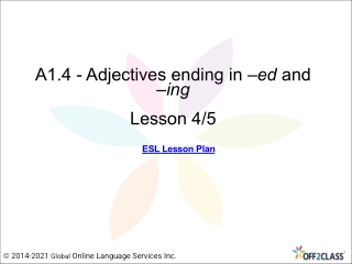 Adjectives Ending in -ed And -ing - A Free Lesson Plan For ESL Teachers