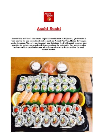 5% Off - Asahi Sushi Restaurant Menu Capalaba, QLD