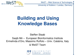 Building and Using Knowledge Bases