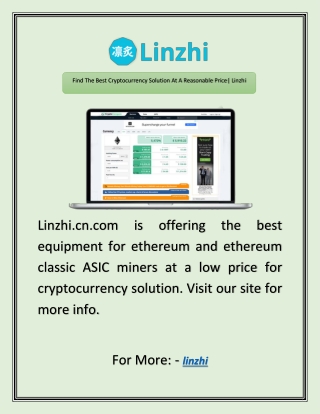 Find The Best Cryptocurrency Solution At A Reasonable Price| Linzhi