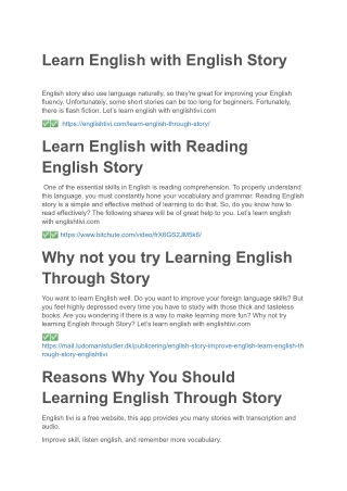 Learn English Through Story - English Stories - Englishtivi.com