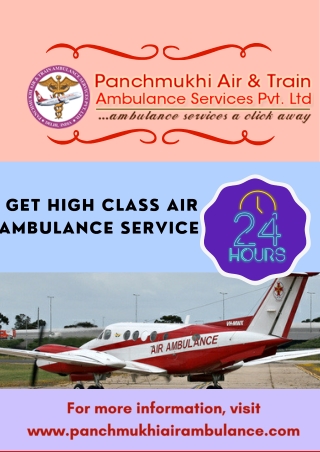 Hire the Prominent Air Ambulance Service in Ranchi by Panchmukhi at Low- Fare