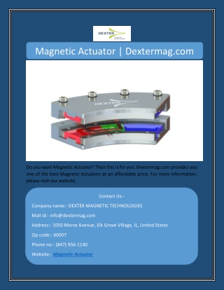 Magnetic Actuator | Dextermag.com