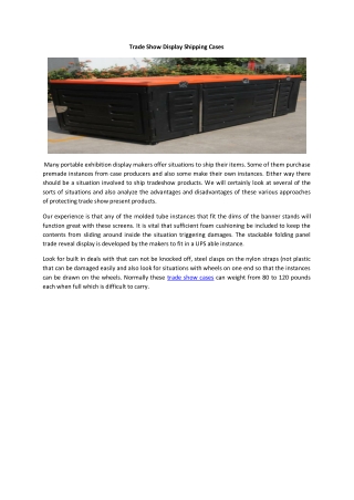 Trade Show Display Shipping Cases