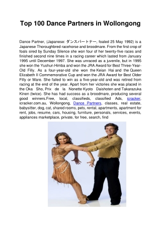 Top 100 Dance Partners in Wollongong