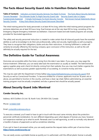 The Ultimate Guide To Security Guard Jobs In Brampton