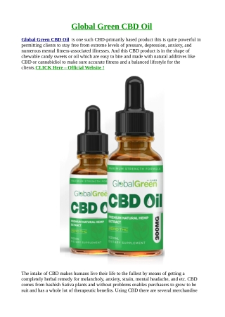 Global Green CBD Oil