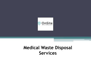 Medical Waste Disposal Services