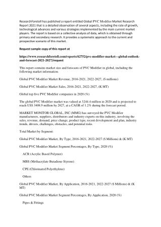 PVC Modifier Market to See Strong Expansion Through 2027