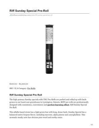 Riff Sunday Special Pre Roll