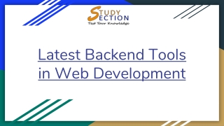 Latest Backend Tools in Web Development