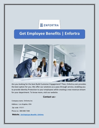 Get Employee Benefits | Enfortra