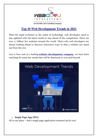 Top 10 Web Development Trends in 2021