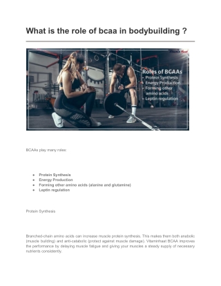The role of bcaa in bodybuilding
