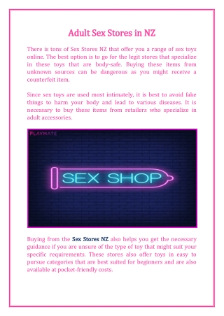 Play Mate Sex Stores NZ