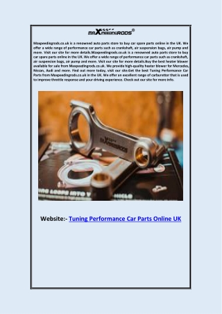 Tuning Performance Car Parts Online UK Maxpeedingrods.co.uk