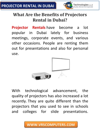 What Are the Benefits of Projectors Rental in Dubai