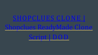 Best Shopclues Clone Script - DOD IT Solutions