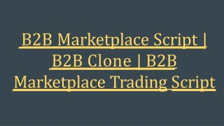 Best B2B Marketplace Clone Script - DOD IT Solutions