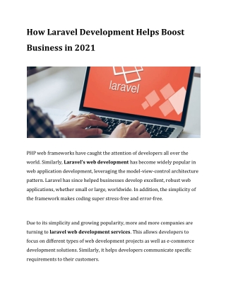 How Laravel Development Helps Boost Business in 2021