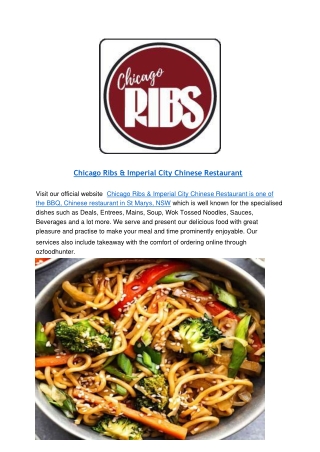 Chicago Ribs & Imperial City Chinese Restaurant,NSW - 15% off