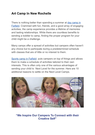 Art Camp In New Rochelle