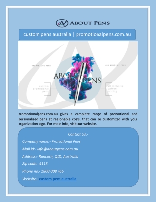 custom pens australia | promotionalpens.com.au