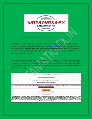 money can be earned from satta matka
