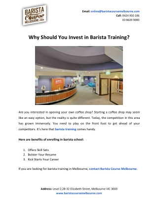 Why Should You Invest in Barista Training?