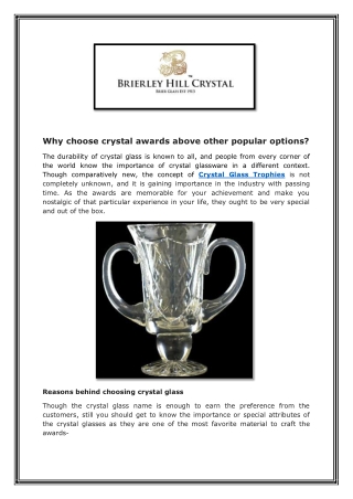 Why choose crystal awards above other popular options