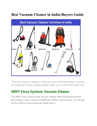 Vacuum cleaners - Best vacuum cleaner in india