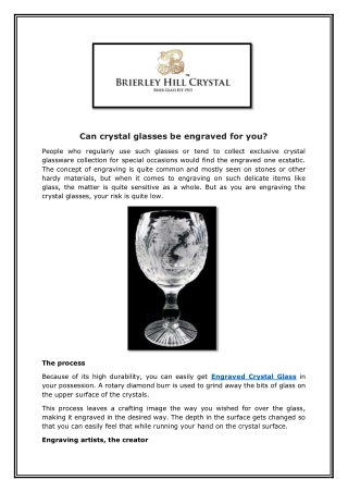 Can crystal glasses be engraved for you