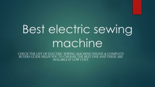 Best electric sewing machine - Electric Sewing Machine Price