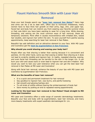 Flaunt Hairless Smooth Skin with Laser Hair Removal